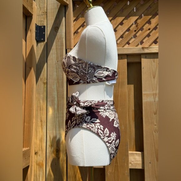 🆕 ZIMMERMANN 🧿 NWT Pink Floral-Print Bandeau, Scarf High Waist Pant Sz 1 US4/6 - Picture 7 of 16